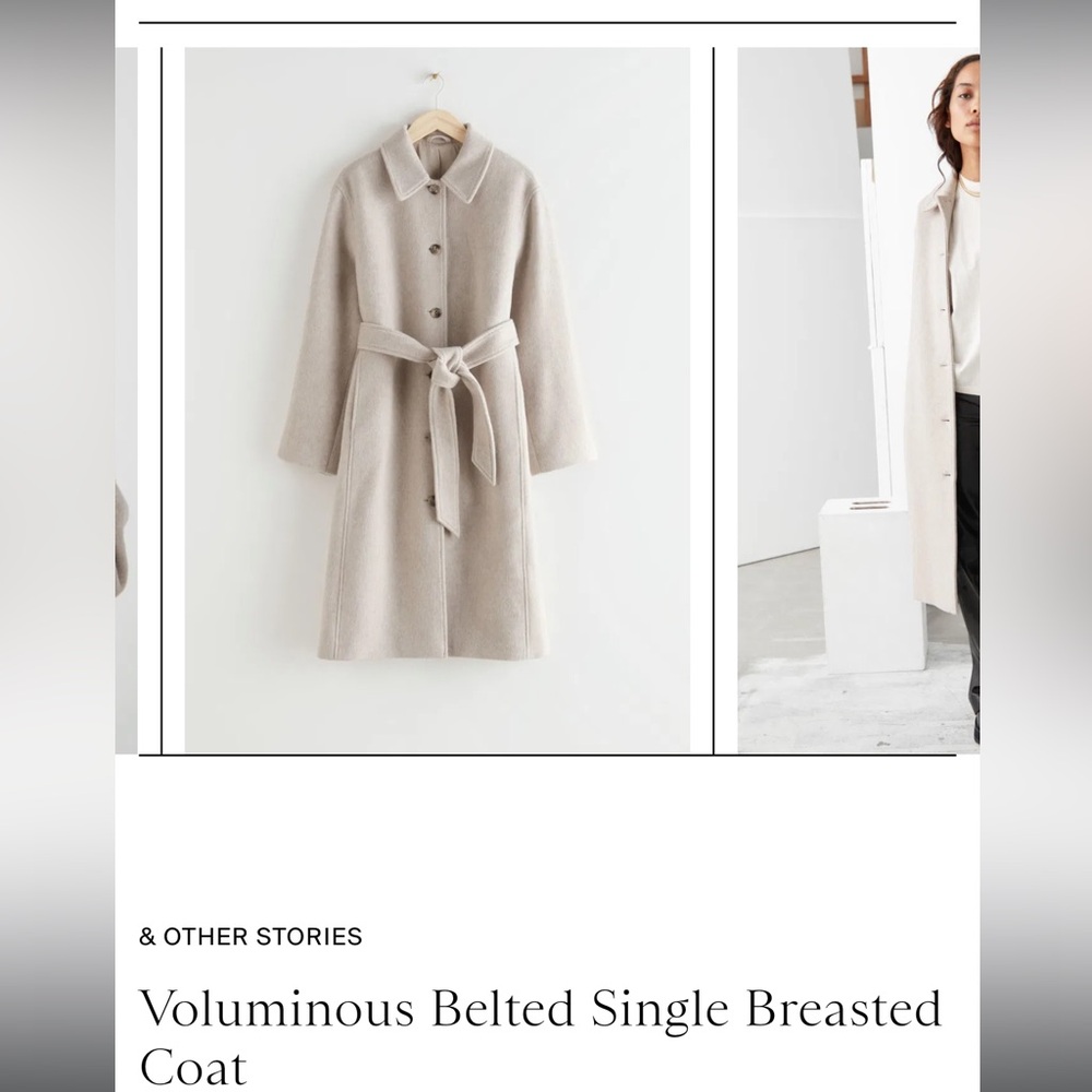 &Other stories voluminous belted single breasted wool coat